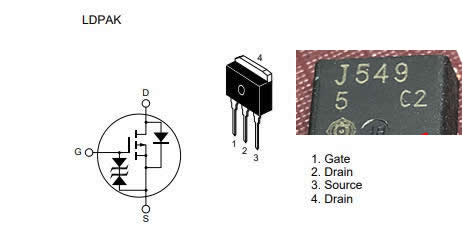 J549 2SJ549 TO-262 -60V -12A 5pcs/lot