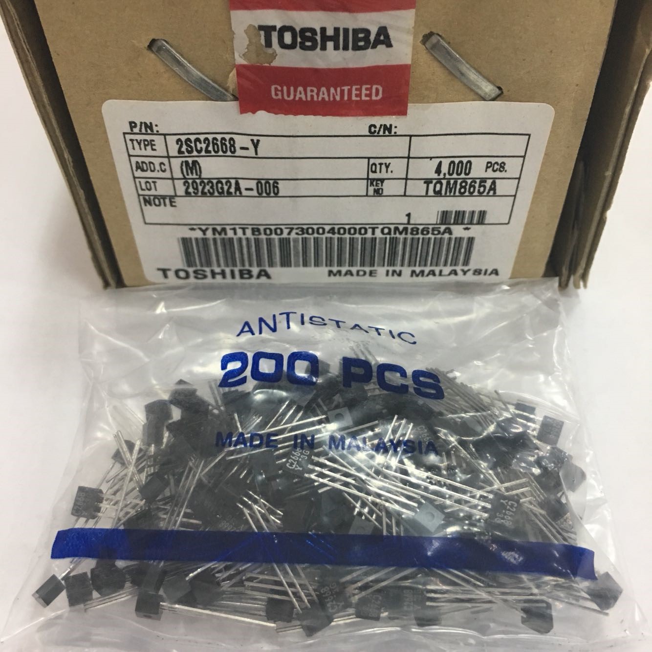 2SC2668-Y C2668Y Original Toshiba TO-92S 5pcs/lot