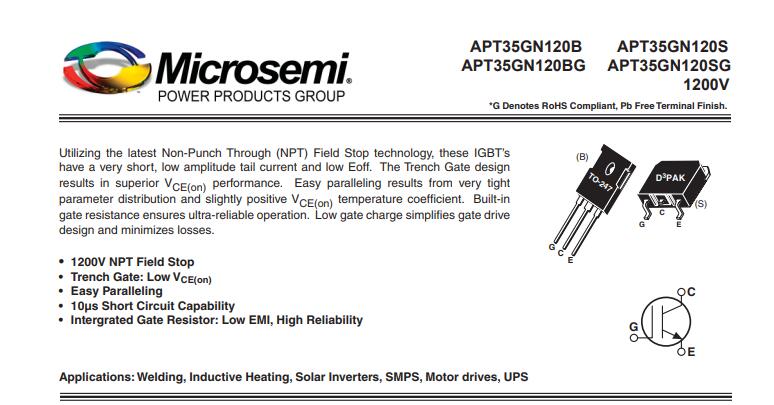 APT35GN120BG TO-247 1200V 5pcs/lot