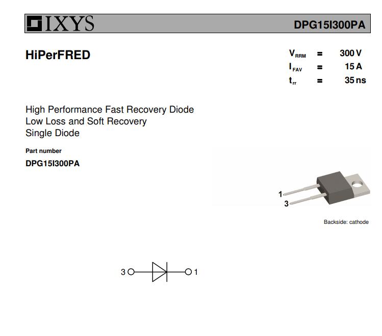 DPG15I300PA TO-220 300V 15A 5pcs/lot