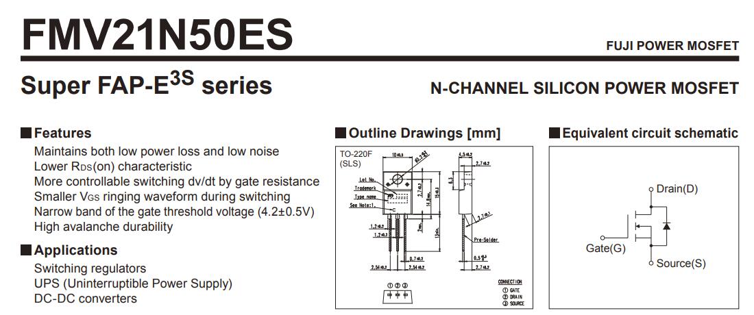 21N50ES FMV21N50ES TO-220F 500V 21A 5pcs/lot