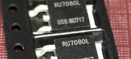 RU7080L TO-252 70V 80A 5pcs/lot