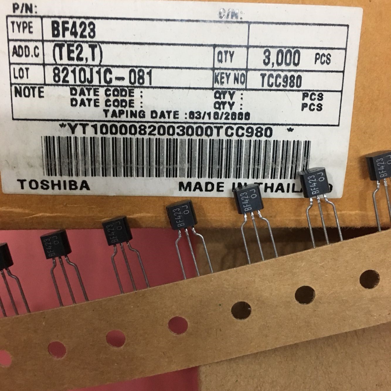 BF423 423 Original Toshiba TO-92 5pcs/lot