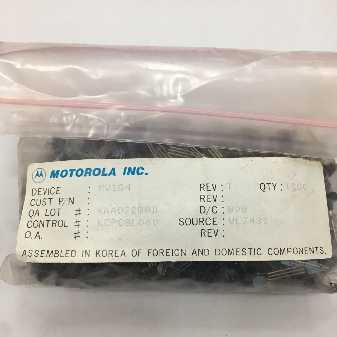MV104 Original Motorola TO-92 5pcs/lot