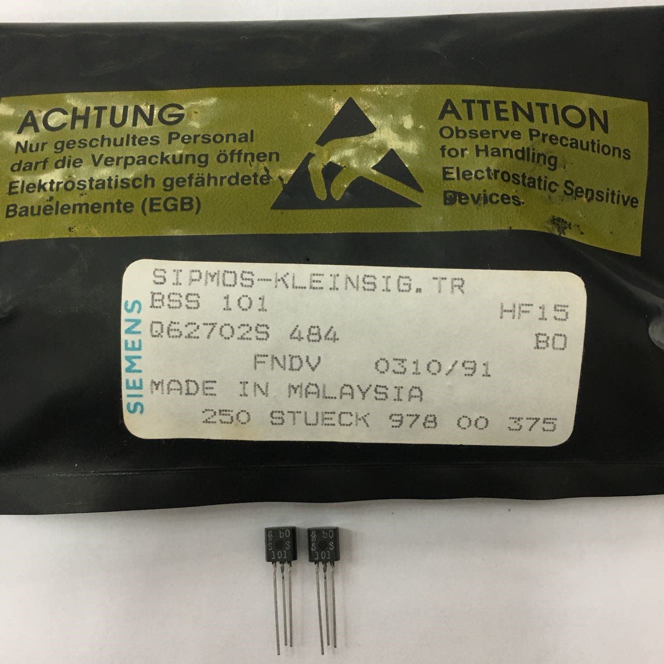 BSS101 S101 SS101 Original TO-92 5pcs/lot