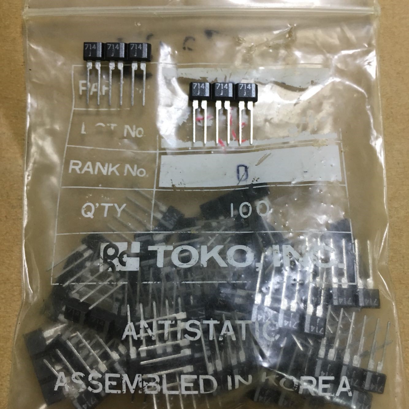 KV0714-3 KV0714-2 KV0714-1 714 Original TOKO TO-92 5pcs/lot