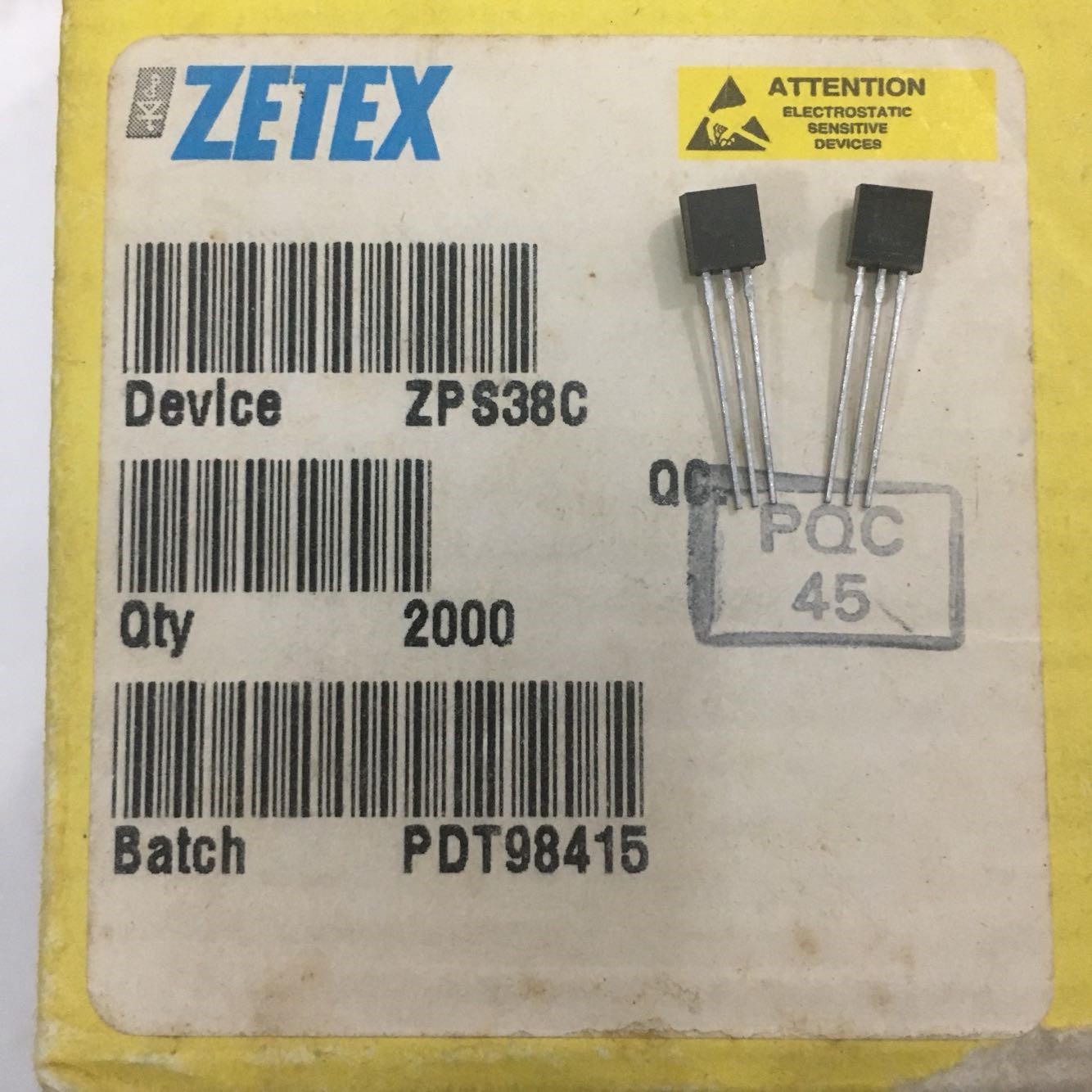 ZPS38C 38C Original ZETEX BJT TO-92S 5pcs/lot